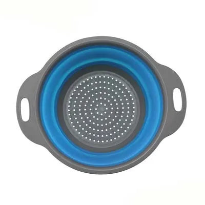 Silicone Drain Basket Food Washing Basket Strainer Colander