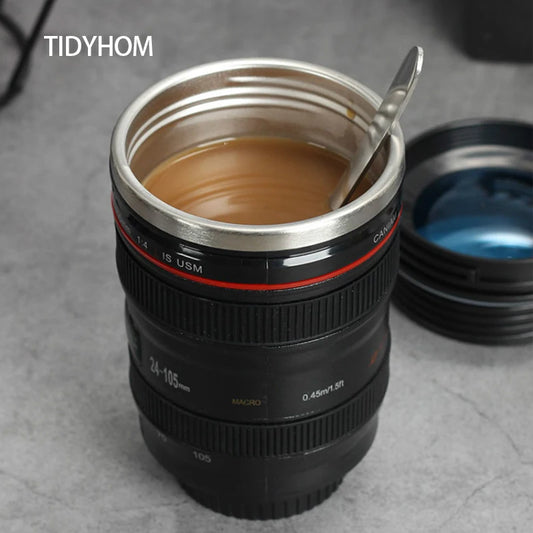 Camera Lens Coffee Mug Replica, Photographers Travel Mug, Stainless Steel