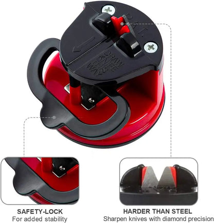 Knife Sharpener with Suction Base & Tungsten Carbide Blades