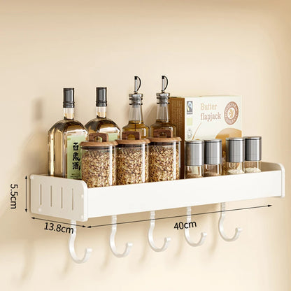 Wall Mounted Kitchen Shelf Organizer Aluminium Spice Storage Rack