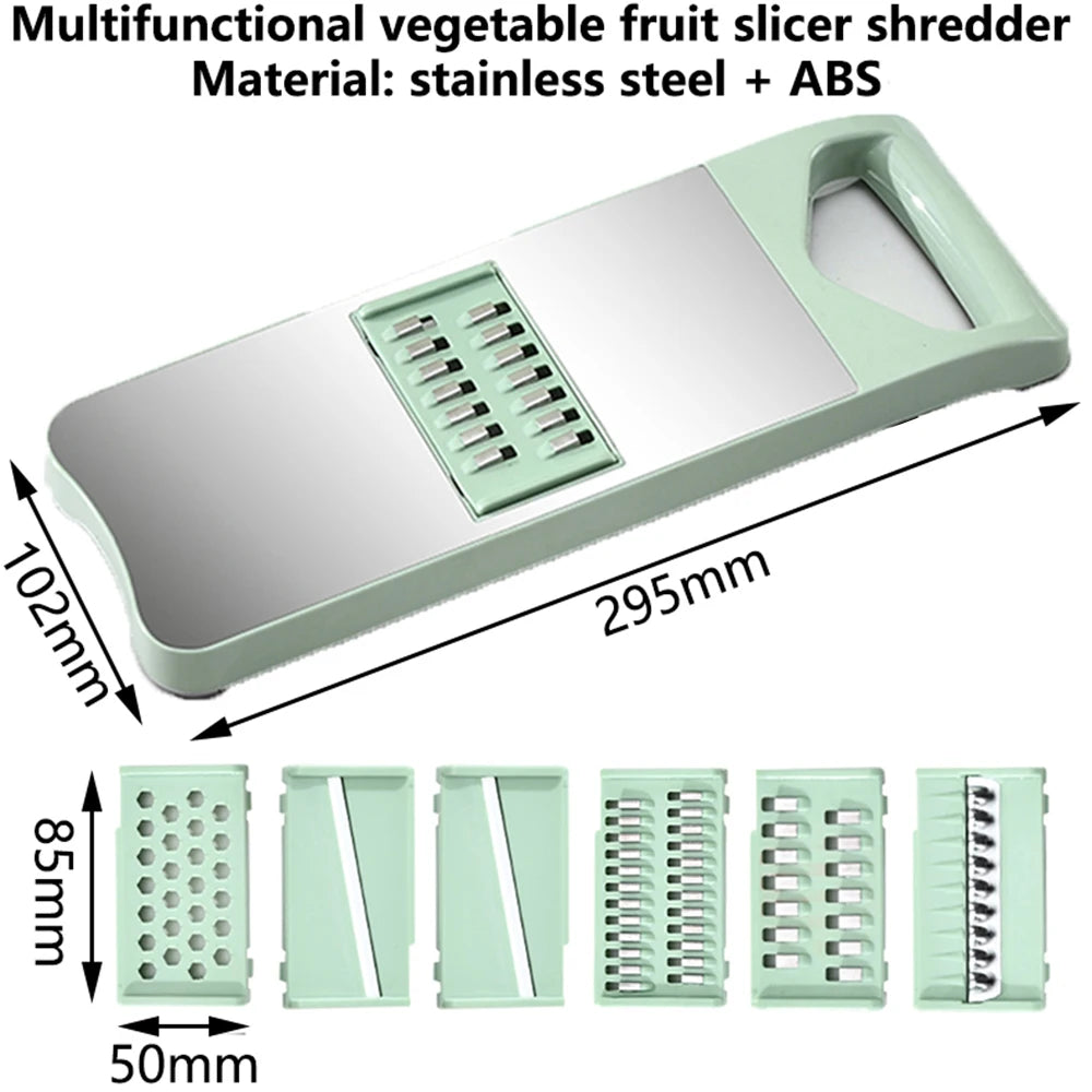 Kitchen 6 In 1 Stainless Steel Multifunction Manual Vegetable Slicer