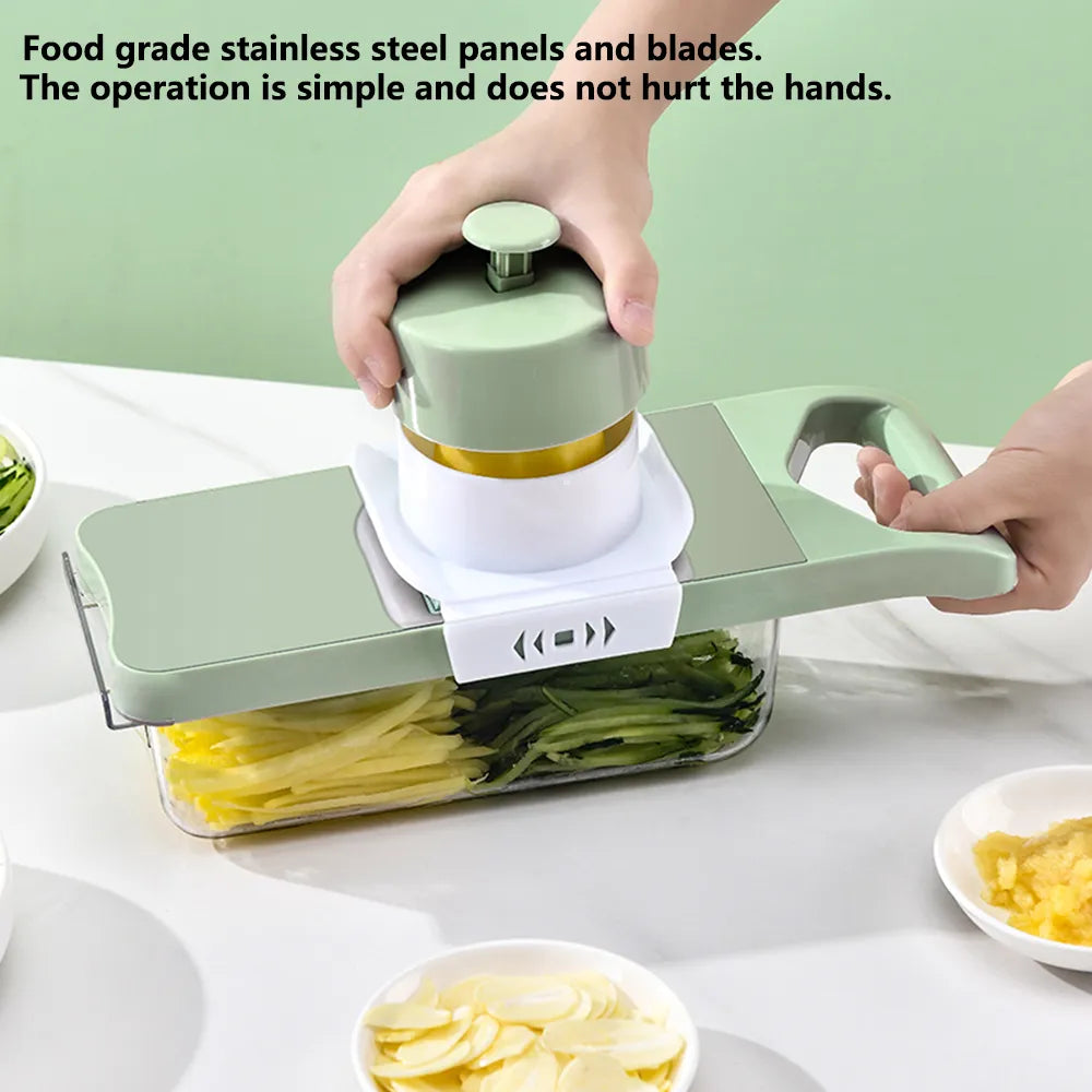 Kitchen 6 In 1 Stainless Steel Multifunction Manual Vegetable Slicer