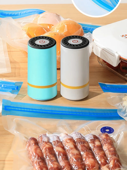 Electric Vacuum Sealer Pump USB Rechargeable + 5Pcs Reusable Vacuum Food Bags