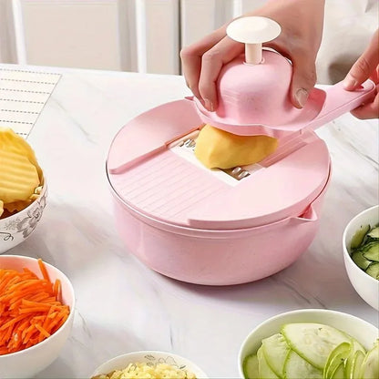 Multi-Functional Ratchet Style Food Processor Fruit Vegetable Shredder Chopper Slicer