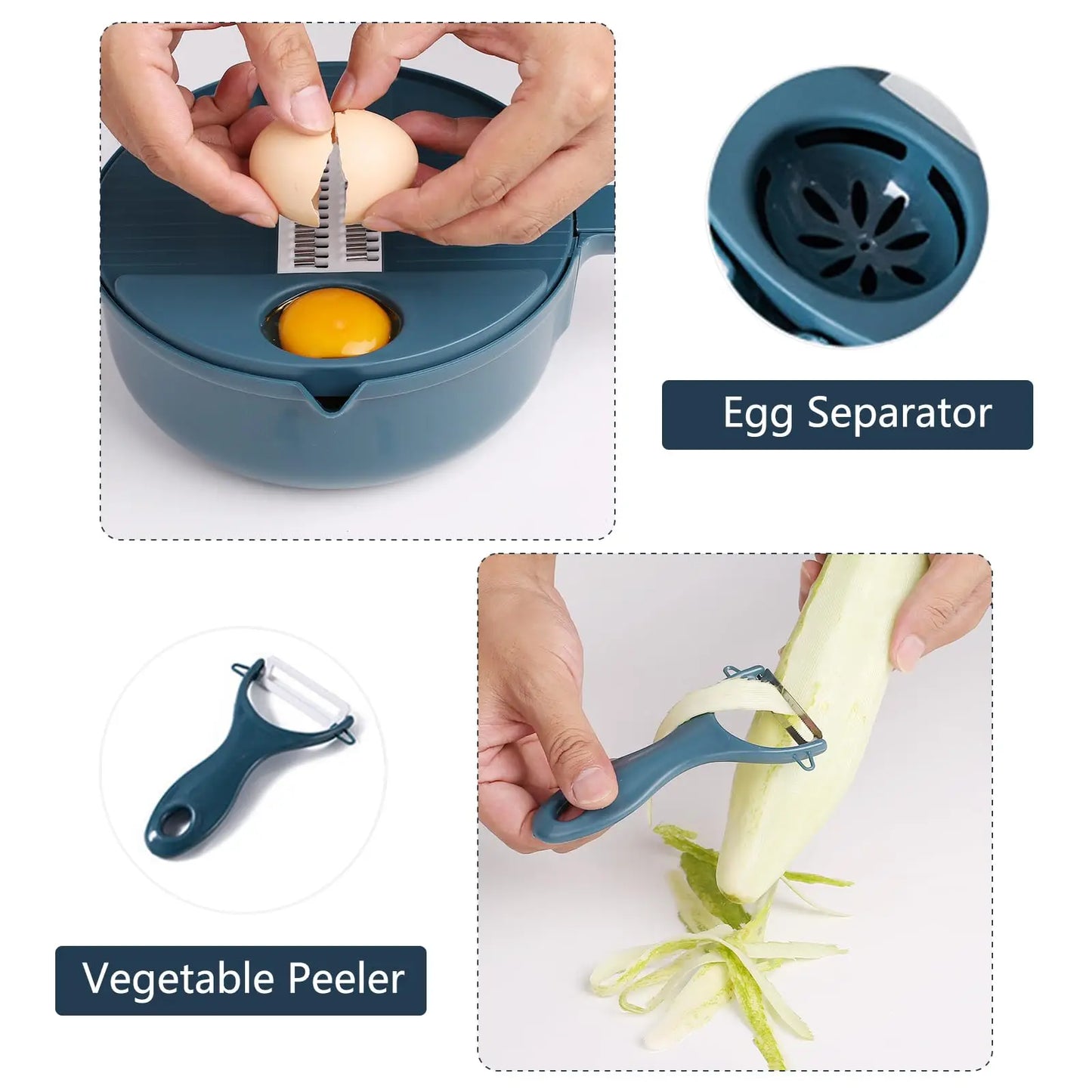 Multi-Functional Ratchet Style Food Processor Fruit Vegetable Shredder Chopper Slicer