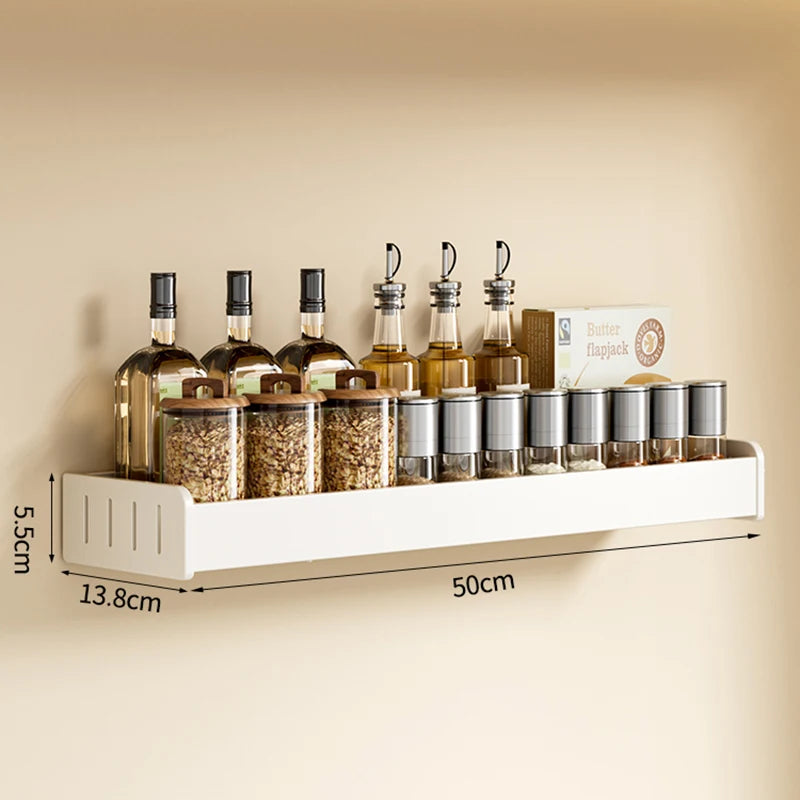 Wall Mounted Kitchen Shelf Organizer Aluminium Spice Storage Rack