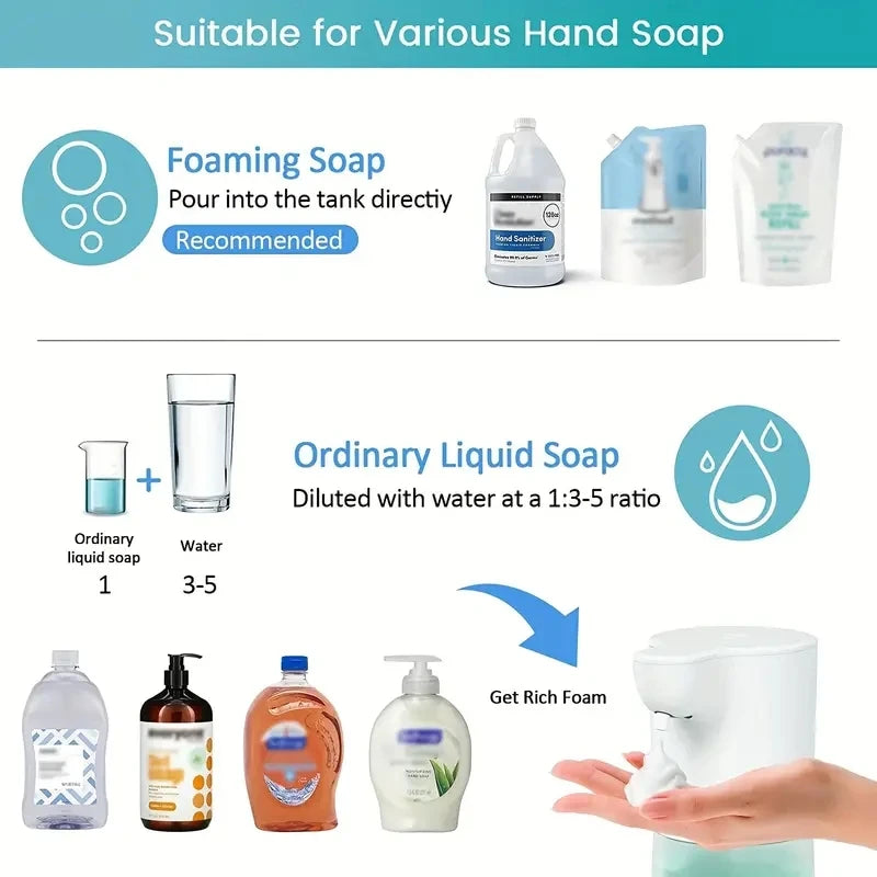 350/600ML Automatic Soap/Alcohol Dispenser, Foam or Spray Type