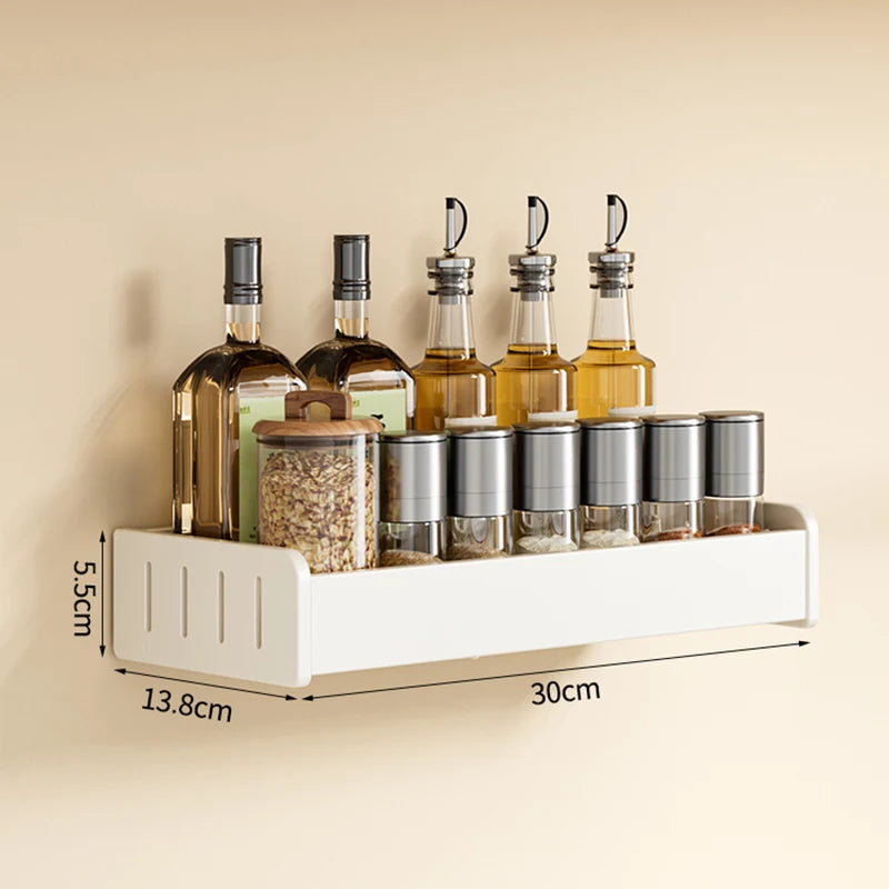 Wall Mounted Kitchen Shelf Organizer Aluminium Spice Storage Rack