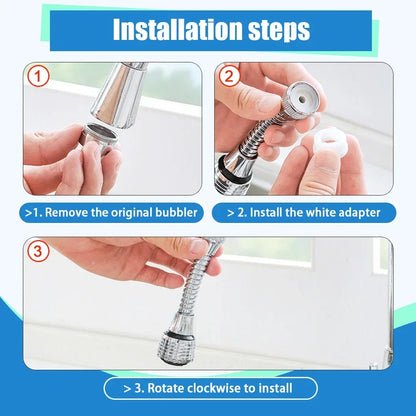 High Pressure Bubbler Faucet Extender 360 Rotatable 2 Modes