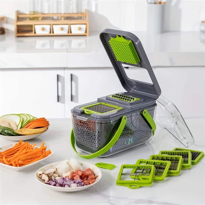 22Pcs/Set Multifunctional Fruit & Vegetable Cutter Ratchet Food Grater Container