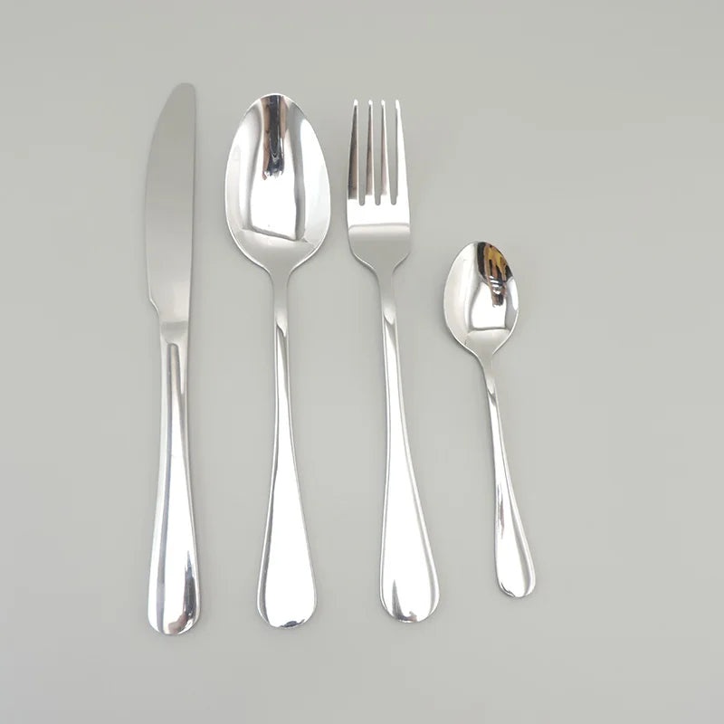 Silver Dinnerware Stainless Steel Luxury Cutlery Set