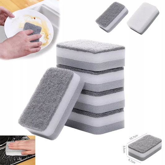 5pcs Double-sided Sponge & Scouring pad