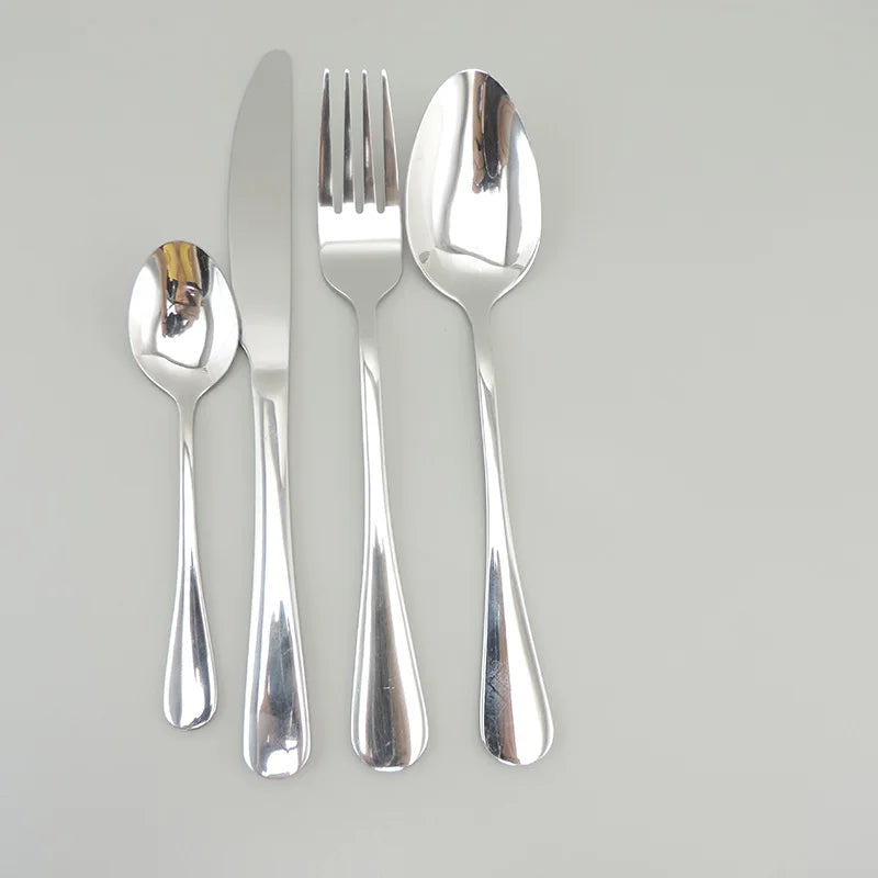 Silver Dinnerware Stainless Steel Luxury Cutlery Set