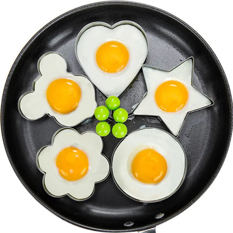 5Pcs/Set Stainless Steel Egg & Pancake Shaper Mold