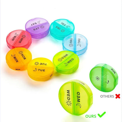 7 Days Pill Box Medicine Holder Weekly Pill Organizer And Pill Cutter