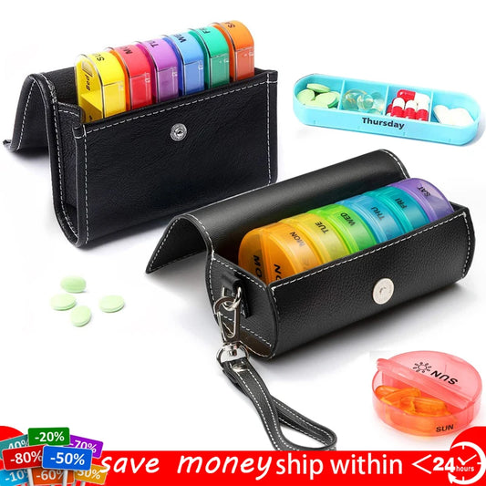 7 Days Pill Box Medicine Holder Weekly Pill Organizer And Pill Cutter