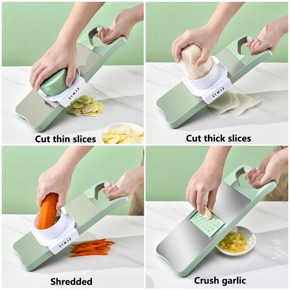 Kitchen 6 In 1 Stainless Steel Multifunction Manual Vegetable Slicer